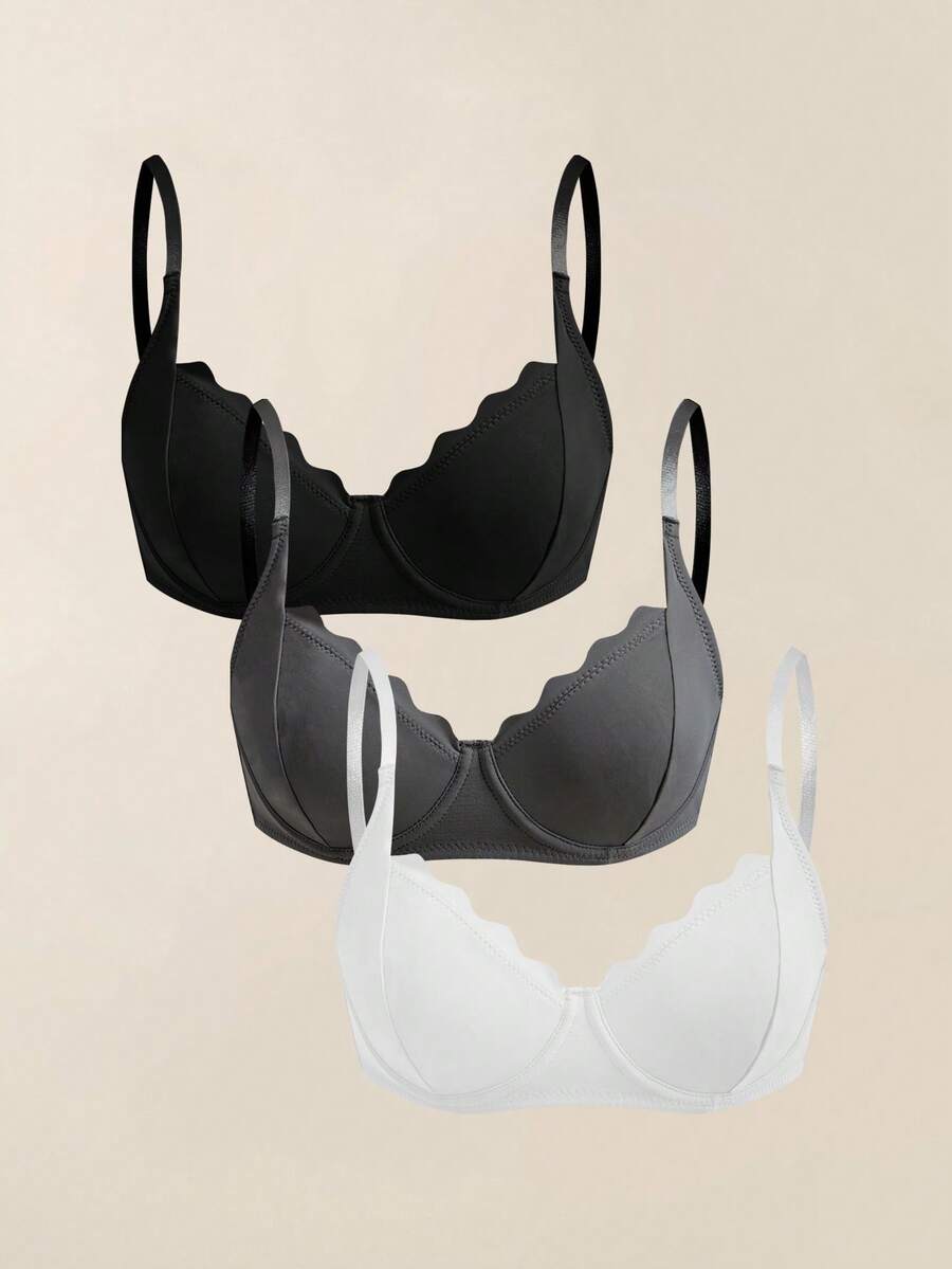 Snug Zone 3件套无缝波边无钢圈薄款底托文胸 - 彩色 - 查看 1