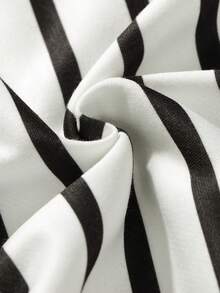 Maija Kids 女童条纹爱心图案圆领宽松休闲卫衣 - 黑與白 - 查看 8