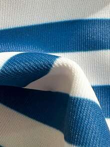 Swim Mod Women's Casual Vacation Beach Striped Halter Bikini 2 Pieces Set