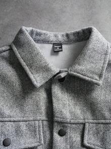 SLATEMANN Men's Loose Single Breasted Leisure Jacket, Suitable For Autumn & Winter - Grey - View 4