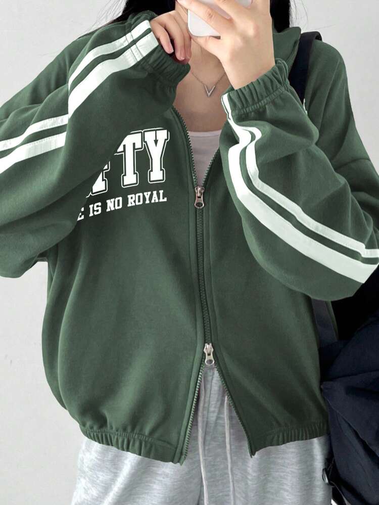 Casual Letter Print Loose Fit Sweatshirt For Women