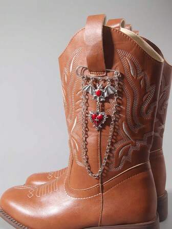 Fairycore 1 pieza Decoración de zapato con encanto de murciélago gótico y corazón con espinas DIY