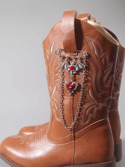 Fairycore 1 pieza Decoración de zapato con encanto de murciélago gótico y corazón con espinas DIY