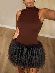 Maweii שמלת מסיבה ללא שרוולים עם טלאים לנשים במידות גדולות, שמלת גוף צמודה רב-תכליתית למסיבות, התכנסויות, ימי הולדת, סתיו/חורף