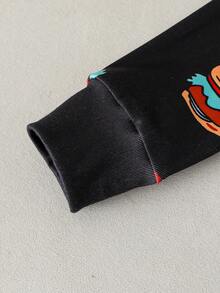 Tween BoyBlack Base Minimalist Blue Print Long Sleeve & Pants Snug Fit Pajama Set Long Sleeve Pajama Sets - Multicolor - View 6