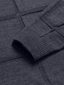 EURMUSE Men Patch Detailed Round Neck Regular Sweater - Navy Blue - View 7