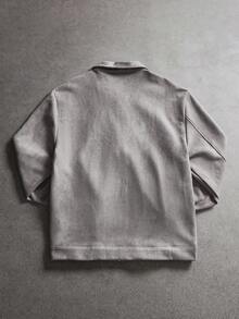 SLATEMANN Men's Casual Simple Solid Color Jacket, Autumn, For Fall - Grey - View 6