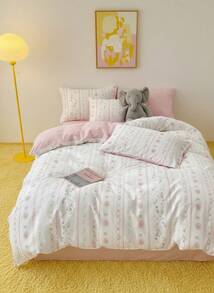Joivida Bộ 3 vỏ chăn cotton 100% họa tiết hoa cổ điển, thoáng khí mọi mùa, 2 vỏ gối + 1 vỏ chăn (Không bao gồm ga trải giường) - Nhiều màu - Xem 11
