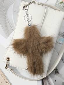 ROMWE J-Fashion 1 Y2k 复古甜美酷炫个性化时尚可爱高品质多色毛绒仿真渐变横向豹纹狐狸毛绒动物迷你尾巴 DIY 钥匙扣配件包包挂件，颜色随机，适合女孩和女士日常佩戴，节日礼物 - 均碼-3 - 查看 4