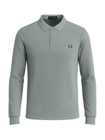 Fred Perry Men's Long Sleeve Polo Shirt Green