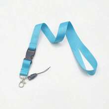 Solid Color Polyester Lanyard, Multi-Color Student ID/Work Badge Detachable Clips Strap Back To School - one-size - View 19