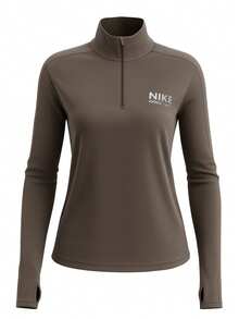 Nike Women's 1/4 Zip Dri-Fit Sweatshirt Brown - Brown - View 1