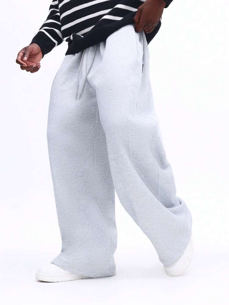 Heathered Relaxed Fit Sweatpants With Drawstring