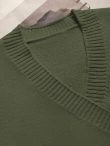 GlowEve Women's Blue Sweater, New Autumn/Winter Metal Button Asymmetrical Closure Cardigan, Versatile & Minimalist Design For Commuting - Army Green - View 3