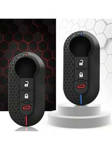 Vỏ chìa khóa ô tô bằng silicon, Phụ kiện chìa khóa ô tô - màu đen - Xem 1