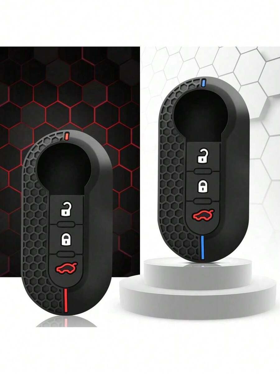 Vỏ chìa khóa ô tô bằng silicon, Phụ kiện chìa khóa ô tô - màu đen - Xem 1