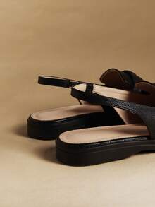 Rosivie 女士休闲百搭通勤简约平底鞋 - 黑色 - 查看 10