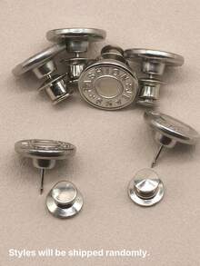 Bộ 2/4/6 nút thay thế quần jean không cần đinh, nút thắt lưng chữ bạc, nút tháp có thể tháo rời đa năng, nút điều chỉnh eo váy jean, thay đổi kích thước quần jean, khóa cố định, bộ nút thay thế quần jean không cần may - Nhiều màu - Xem 7