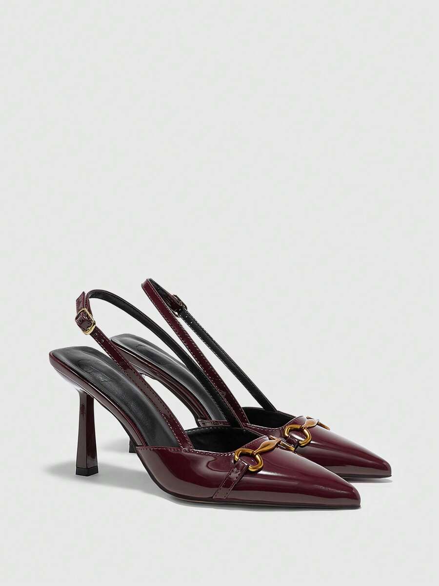 CUCCOO BIZCHIC Women's Fashion Versatile Commuting Minimalist Pointed Toe Pumps - Redwood - View 1