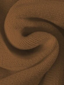 GlowEve 女士时尚腰部收紧荷叶边下摆短款开衫，独特金属纽扣装饰，别致的白色毛衣 - 棕色 - 查看 3