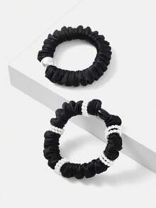 MOTF PREMIUM CHAMPAGNE FAUX SILK SCRUNCHIE - Black - View 8