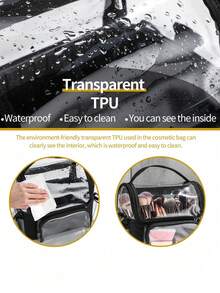 背包式大号化妆刷收纳包 专业化妆师旅行包 透明防水化妆品整理包 带可调节肩带和隔层 旅行必备、收纳包、储物包、旅行必备、化妆品收纳包、化妆包、洗漱包、桌面收纳包、化妆包、化妆袋、化妆品整理包、梳妆配件、化妆袋、化妆包、化妆袋、化妆袋、旅行必备、大容量、大号化妆包 - 黑色 - 查看 6