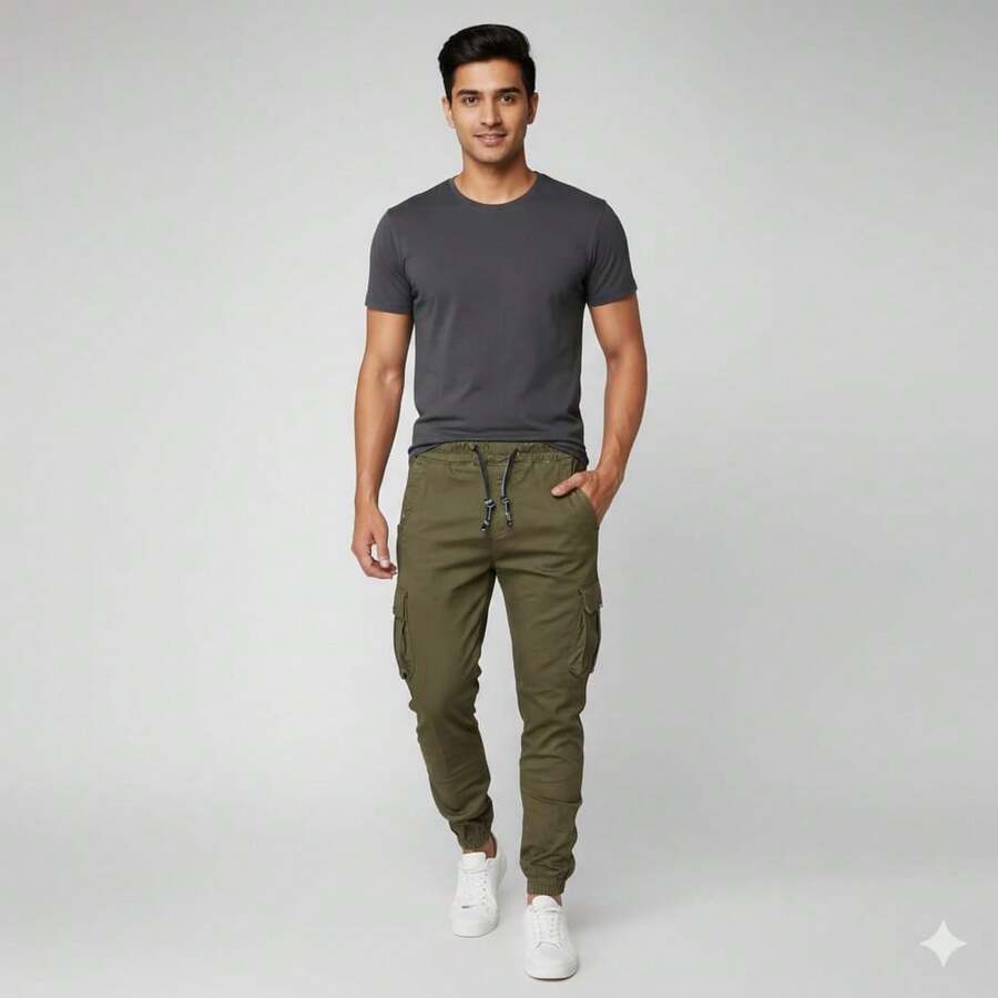 Men Jeans - Army Green - View 1