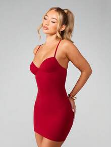 MISSGUIDED Sweetheart Neckline Bodycon Mini Dress With Spaghetti Straps For Party Evening Special Occasions - Red - View 6