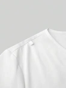 PopScrub Scrub Top, Comfortable Short Sleeve With Pockets - White - View 3