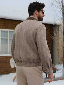 DAZY Men's Thick Twill Fabric Patchwork Collar Design Jacket And Coat, Autumn/Winter - Multicolor - View 2