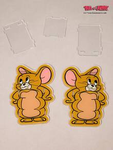 TOM & JERRY X Joivida 杰瑞老鼠造型亚克力收纳盒，汤姆和杰瑞IP Tr Endy桌面整理盒，可爱透明杂物收纳装饰