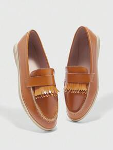 CUCCOO BIZCHIC Women's Casual Slip-On Flat Athletic Sneakers - Brown - View 4