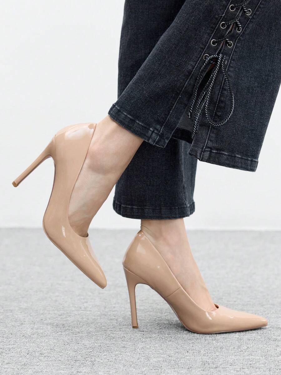 CUCCOO BIZCHIC Women's Pointed Toe Elegant Versatile High Heels For Daily Commute - Apricot - View 1