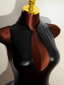 Jeanoix 女士性感镂空前连体衣 - 黑色 - 查看 6