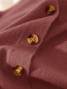 CosyJoli Áo khoác cardigan dài tay màu vàng cơ bản thường ngày cỡ lớn dành cho nữ - Màu Hồng  San hô - Xem 5