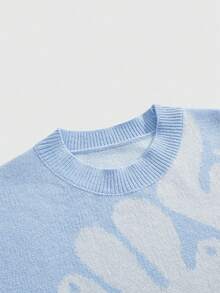 ROMWE MEN Street Life Teen Boy Letter Graphic Crew Neck Long Sleeve Casual Sweater, Autumn/Winter