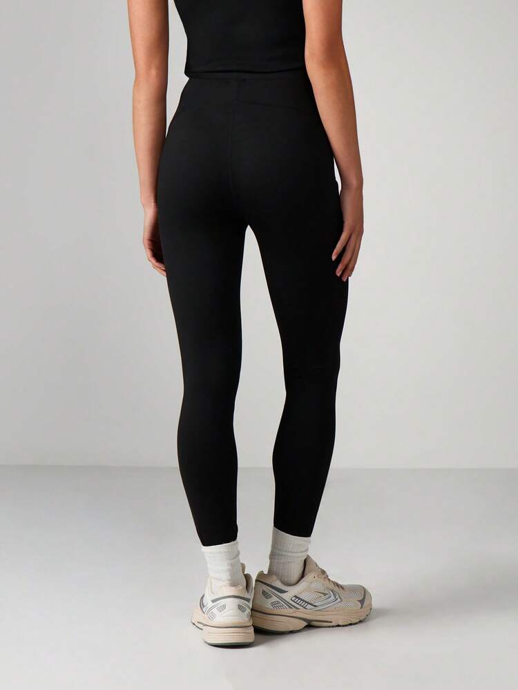 MISSGUIDED Legging de Cintura Alta com Detalhe de Costura Curva, Calça de Ioga Ajustada de Comprimento Total, Parte Inferior de Atividade Física para Conforto Casual Diário com Elasticidade