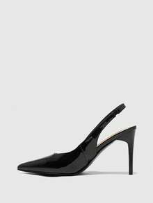 CUCCOO BIZCHIC Zapatos de tacón de punta elegantes para mujeres para ir al trabajo - Negro - Ver 4
