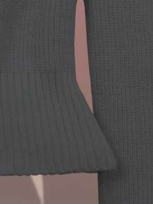 GlowEve 初秋冬新款针织开衫上衣，独特设计，高端质感，收腰，粉色女款毛衣 - 深灰色 - 查看 4