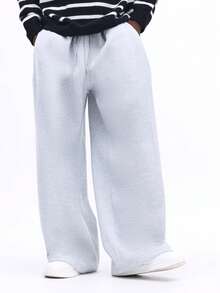 Pantalones de chándal cómodos y ligeros con ajuste relajado, cintura con cordón y bolsillos laterales de SUMWON para uso casual y confort en invierno - Gris - Ver 4