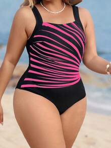 Swim Lushoire Đồ bơi một mảnh thể thao màu sắc tối giản dành cho kỳ nghỉ cỡ lớn - Nhiều màu - Xem 5