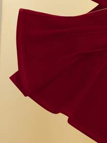 GlowEve Women's Casual Zip-Up Cinched Waist Fleece Sweatshirt, Autumn/Winter - Red - View 3