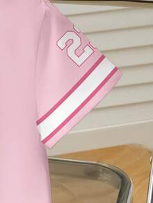 SHEIN X Care Bears Young Girl Summer Cute Bear Print Round Neck Short Sleeve T-Shirt - White - View 4