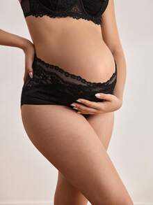 Moonlight&Mama Maternity Lace Floral Sheer Comfortable Panties - Multicolor - View 1