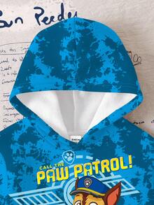 SHEIN | PAW Patrol Sweat-shirt à capuche pour jeune garçon avec imprimé chien tie-dye, décontracté pour l'automne - Blanc - Voir 5