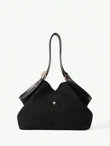 SHECARRY FASHIONABLE VERSATILE CASUAL LARGE CAPACITY WOMEN HANDBAG - Black - View 6