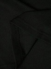Manfinity Dauomo Áo ba lỗ màu đen đơn sắc ôm vừa vặn, dáng ôm, thường ngày có gân cho nam - màu đen - Xem 5