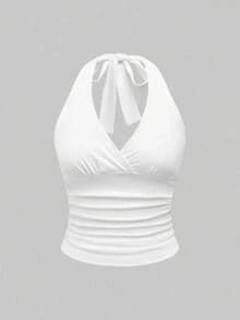 夏季大码女式性感露背挂脖上衣