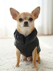 PETSIN 1 pieza Chaqueta para perro de 3 capas, abrigo cálido para perros pequeños y medianos, disponible en 8 colores, para otoño/invierno - Negro - Ver 4