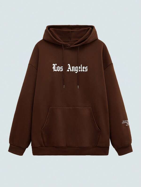 Modcrash 男士洛杉矶字母口袋连帽卫衣，秋冬新品